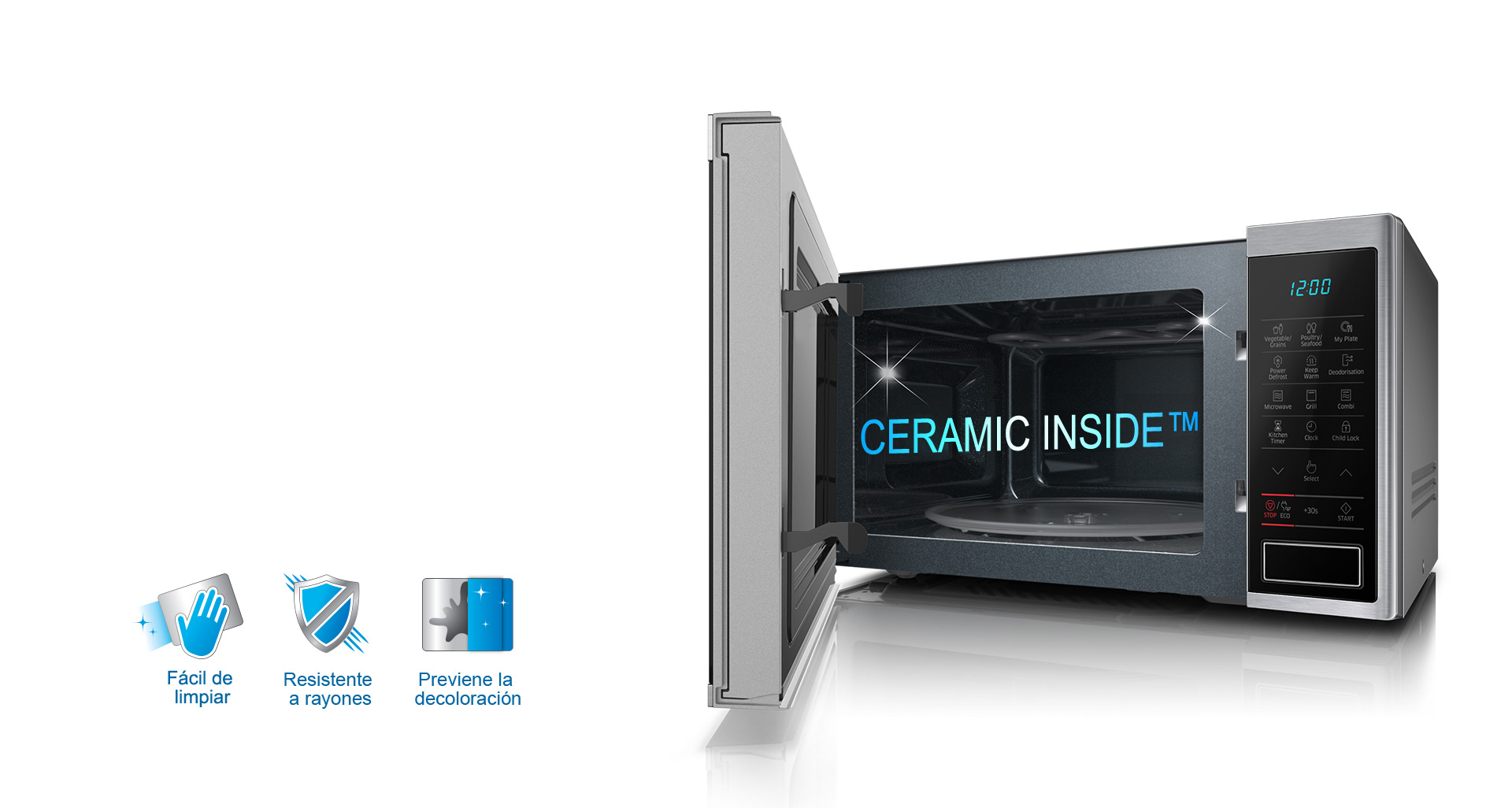 Microondas General Electric 40 Litros 1000W Con Grill JES14SG -  Electromegaecuador