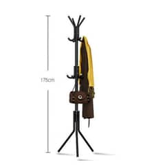 GENERICO - Perchero de Pie Metal Organizador Colgador Estante 1.75 MT Negro
