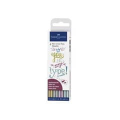 FABER-CASTELL - Set x 4 Pitt Artist Pen Hand Lettering Metal