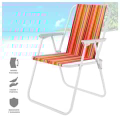 KELLER - Silla Plegable para Playa Jardín Camping Terraza Multicolor