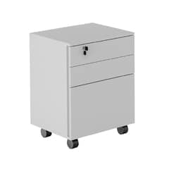 BONNO - Archivador De Oficina 3 Cajones Wong Ruedas Blanco