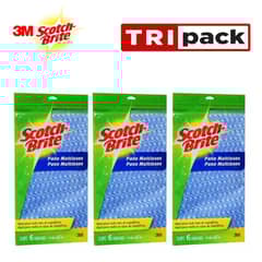 SCOTCH BRITE - Paño multiusos bolsa 6und azul SCOTCH-BRITE TRIPACK