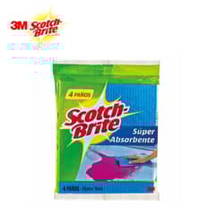SCOTCH BRITE - Paño esponja súper absorbente bolsa 4und SCOTCH-BRITE
