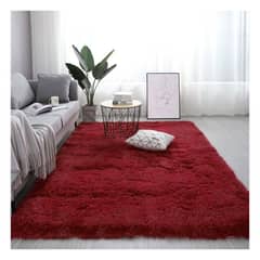 GENERICO - Alfombra peluche largo CUADRADO 100mx100m vino