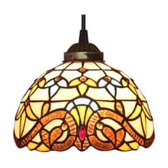 HOME NEAT - Lámpara Colgante Tiffany libélula pantalla de cristal E27