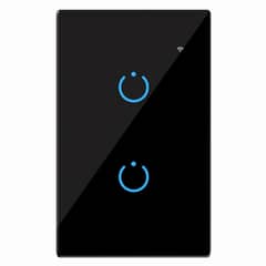GENERICO - Interruptor Inteligente Universal Wifi Luz Smart Negro Alexa 2 Bandas