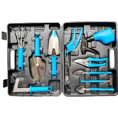 GENERICO - Set de Herramientas de Jardineria con maletin - Azul