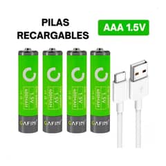 CAFINI - Pila AAA Usb Recargable Litio Tipo C x 04 Unidades