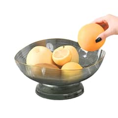 ELMEJORPRECIO - Frutero Con Base Escurridor Para Snacks Ondas Transparente Gris