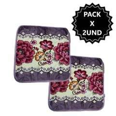 GENERICO - Pack 2 Alfombras de flores Piso Cuadrado de 50x50cm - Morado