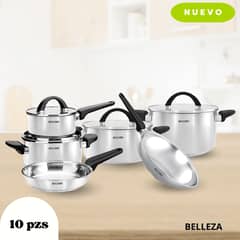 RECORD - Juego De Olla Belleza Acero Inoxidable 10 Piezas
