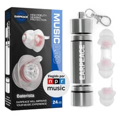 EAR PEACE - Tapones P Bateristas Músicos Concierto Filtro Protector 24dB EARPEACE MUSIC PRO