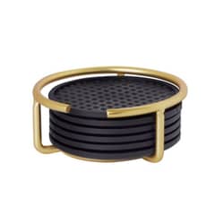 SPECTRUM - Set 6 posavasos con base Euro dorado