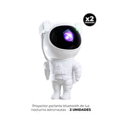 GENERICO - 2 PROYECTOR PARLANTE BLUETOOTH DE LUZ NOCTURNA ASTRONAUTAS