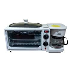 WELL BEING - Horno multifuncional 3 en 1 con Tostadora, Cafetera y Horno eléctrico