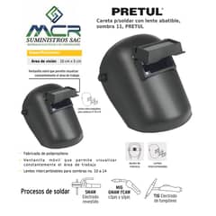 PRETUL - Careta para soldar con lente abatible sombra 11