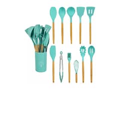 OEM - SET DE 12 UTENSILIOS DE COCINA DE SILICONA