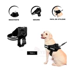 GENERICO - Pechera Comoda para Perros L en Negro Y+Gift MiniAgenda