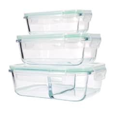 OEM - Taper de Vidrio Hermético Rectangular Set de 3 Unidades