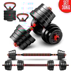 XTREME SPORT - Mancuernas Set de 30 Kg Convertibles + Barra + Asas