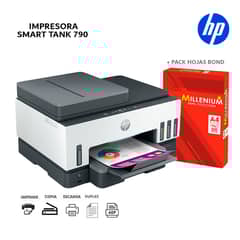 HP - Multifuncional Smart Tank 790 Color,Wi-Fi,Dúplex, ADF+Papel Bond A4