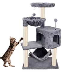 VARIOS - Rascador para Gatos Árbol 3 niveles Casa 57x35x100cm Mod E