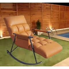 GENERICO - SILLA SILLÓN PREMIUM SOFÁ MECEDORA RECLINABLE TERRAZA NARANJA