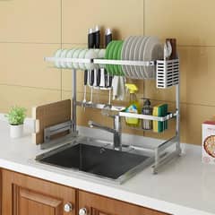 GENERICO - Escurridor de platos 65 cm acero inoxidable / Rack de cocina