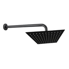 C&A - Ducha Española Cuadrada 10x10 Negro Acero Inox