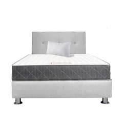 MUEBLES MACRUMO - Combo Cama tapizada Brisa 2plz + Colchon Avanty + Almohada