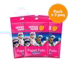 OFFICE PAPER - Papel Foto Brillante 180g 25 H Jumbo Pack x3