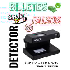 WESTOR - Detector De Billetes Falsos Luz Uv + Lupa Wt-2148