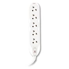 BTICINO - Extensión eléctrica 5 Tomas Universal + Tierra 3 Metros Blanco