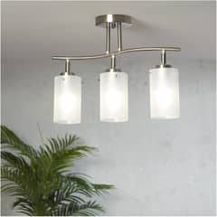 CASA BONITA - Lámpara de Techo Cromo 3L E27 Blanco