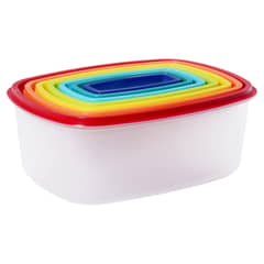 CASA BONITA - Set de tapers de plástico con tapa de colores 14 Piezas