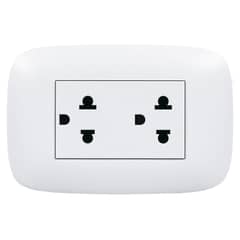 BTICINO - Tomacorriente Doble P/T Domino Sencia Blanco