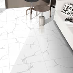 HOLZTEK - Porcelanato Blanco Marmolizado 60X60cm 1.44m2 Brillante