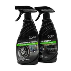ECO-FULL - Kit de Limpieza para Auto Renovador de Gomas 500 ml + Silicona 500 ml