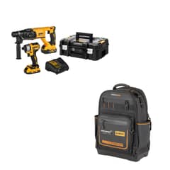 DEWALT - Rotomartillo Inalámbrico SDS Plus 20V BRUSHLESS + Atornillador de Impacto InalámbricoDewalt  1/4" 20V BRUSHLESS DCK260D1P1T + Mochila Mclaren F1 Team Pro