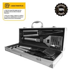 MR GRILL - Maletín De Aluminio BBQ X5 Piezas