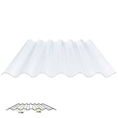POLYARQ - Plancha de Policarbonato Corrugado Transparente 0.81m x 3.05m x .06mm