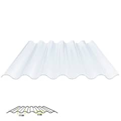 POLYARQ - Plancha de Policarbonato Corrugado Transparente 0.81m x 6.1m x .06mm