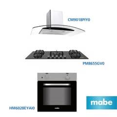MABE - Combo Campana Decorativa CM9018PIY0 + Cocina Empotrable PM8655GV0 + Horno Empotrable Eléctrico HM6028EYAI0