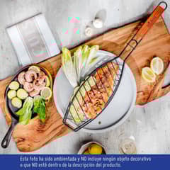 MR BEEF - Parrilla para Pescado con Mango de Madera
