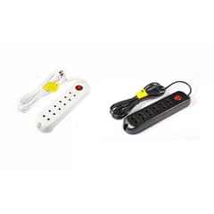 HALUX - Set Extensión eléctrica 6 Tomas Universal 3m Negro y Blanco