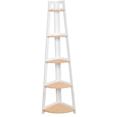 JUST HOME COLLECTION - Librero Esquinero 5 Niveles Blanco/Roble