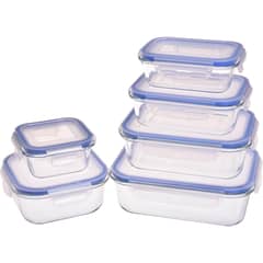 JUST HOME COLLECTION - Set de 6 Tapers De Vidrio Rectangulares Con Tapa