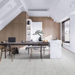 HOLZTEK - Gres Porcelanico Gris Claro Maderado 15X90cm 1.08m2 Geo Light Grey