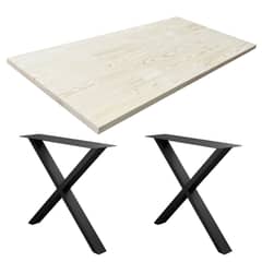 undefined - Kit de 2 Patas para Mesa Acero 770X150X705mm + Tablero Pino FJ 40x800x1800mm
