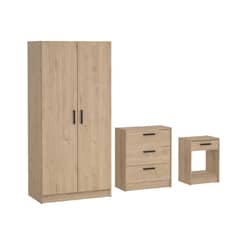 TVILUM - Ropero Roble 2 Puertas 4 Cajones Rio